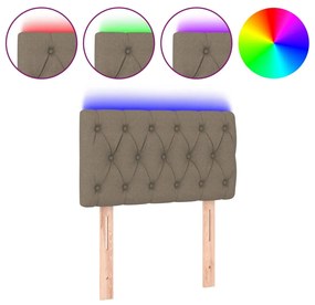 Testiera a led tortora 80x7x78/88 cm in tessuto