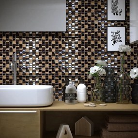 Mosaico pietra Vertical Freedom Brown marrone, 11 pezzi