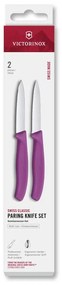Victorinox - Set di coltelli da cucina per verdure SWISS CLASSIC 8 cm, 2 pezzi, viola