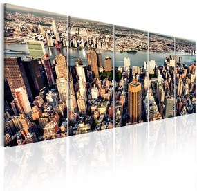 Quadro Flight over New York  Colore Beige, Dimensioni e Misure 225x90