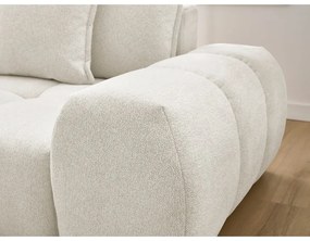 Divano angolare bianco allungabile e con contenitore (penisola a sinistra/chaise lounge) con rivestimento in ciniglia Everest – Bobochic Paris