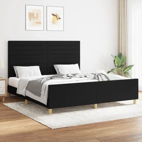 Giroletto Senza Materasso Nero 160x200 Cm İn Tessuto /