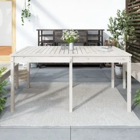 Tavolo da Giardino Bianco 159,5x82,5x76cm Legno Massello Pino