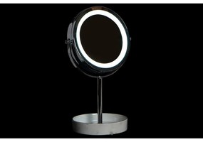 Specchio Ingranditore con LED DKD Home Decor Bianco Metallizzato (14,5 x 14,5 x 33 cm)