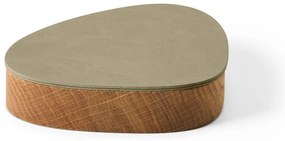 Scatola decorativa con coperchio verde/di colore naturale in legno ed eco pelle 14x12,5x3,5 cm Curve Nupo – LIND DNA