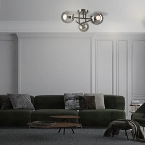 Lampadario a plafone MALENA 3xE14/5W/230V nero/fumé
