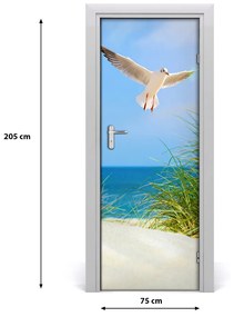 Adesivo per porta Gabbiano sopra le dune 75x205 cm