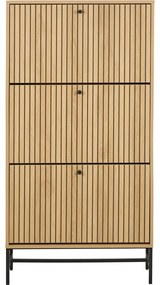 Scarpiera con ante effetto rovere in colore naturale 72x140x25 cm Albany - Actona