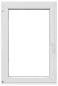 Finestra in PVC bianco L 80 x H 120 cm, 1 anta apertura a sinistra