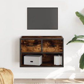 Mobile Porta Tv Rovere Fumo 60x31x39,5 Cm İn Legno E Metallo /