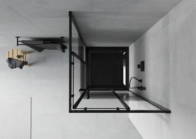 Mexen Rio cabina doccia quadrata 70 x 70 cm, strisce nere, nera + piatto doccia Flat, nero - 860-070-070-70-20-4070B