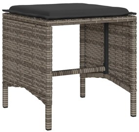 Set divano da giardino 6 pz con cuscini grigio in polyrattan