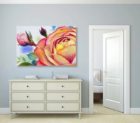Stampa su tela – Rose in sfumature rosa