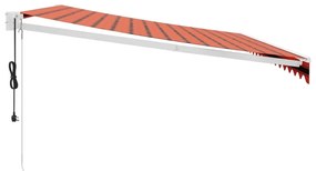 Tenda Sole Automatica Retrattile Arancione e Marrone 4x3 m