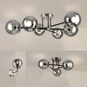 Brilagi - Lampadario a soffitto MALIVA 6xE14/15W/230V cromo satinato/fumé