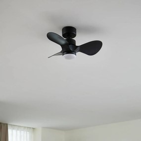 Ventilatore da soffitto Lindby LED Enon, nero, motore DC, silenzioso