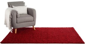benuta Tappeto a pelo lungo Swirls Rosso scuro 133x190 cm - Tappeto design moderno soggiorno