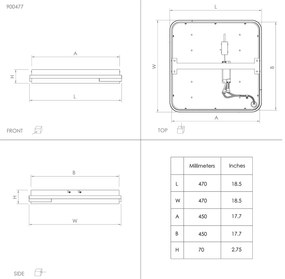 Plafoniera Moderna Genovese-Z Alluminio Nero Luce Led Integrato 22W