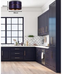 Duolla - Plafoniera DUO 1xE27/15W/230V diametro 40 cm blu/oro