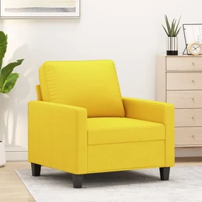Poltrona giallo chiaro 60 cm in tessuto