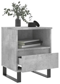 Comodini 2pz Grigio Cemento 40x35x50 cm in Legno Multistrato