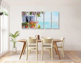 Quadri 5 pezzi – Casetta e vista sul mare
