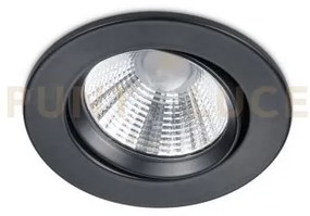 Faretto led rotondo orientabile pamir nero 650510132