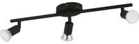 Spot Moderno Buzz Led In Acciaio Nero 3 Luci Gu10 2,8W Ip20