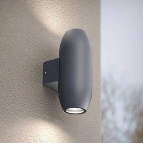 Applique Ovale Bidirezionale IP65 GU10 per esterni Grande - Grigia