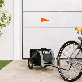 Rimorchio Da Bici Per Animali Grigio E Nero Oxford E Ferro /