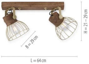 Leuchten Direkt 11487-60 - Faretto ALAMI 2xE27/25W/230V