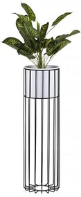 Vaso da fiori in metallo LOFT 70x20 cm nero/bianco