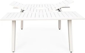 Tavolo In Alluminio Quadrato Da Esterno 145x100-145 Cm Bianco