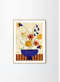 Poster 30x40 cm Colourful Bunch in Blue Vase – Frankie Penwill – The Poster Club