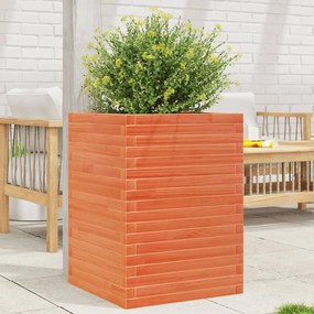 Fioriera Giardino Marrone Cera 50x50x68,5cm Legno Massello Pino /