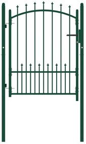 Cancello Per Recinzione Con Punte İn Acciaio 100x125 Cm Verde /