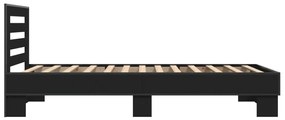 Giroletto nero 100x200 cm in legno multistrato e metallo