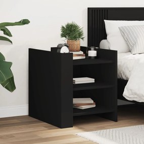 Comodino Nero 45x50x50 Cm İn Legno Multistrato /