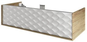 Mobile da bagno sotto lavabo SENSEA Neo Frame noce e bianco laccato lucido L 120 x H 32 x P 48 cm 1 cassetto, lavabo non incluso