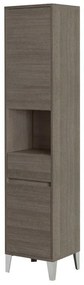 Armadio bagno da terra L. 40 cm Way rovere scuro con vano a giorno