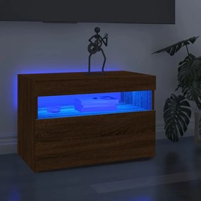 Mobile Porta Tv Con Luci Led Rovere Marrone 60x35x40 Cm /