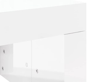 Tavolino da Salotto Bianco Lucido 102x50x36cm Legno Multistrato