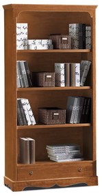 Libreria arte povera in legno in noce lucido 94 x 36 x 149