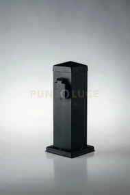 Paletto station antracite con 2 schuko 15a 2500w 12x12x30cm