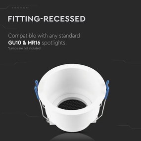 Plafoniera incasso GU10 Ø 9 cm bianco