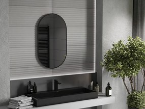 Mexen Loft specchio da bagno ovale 85 x 50 cm, cornice nera - 9851-085-050-000-70