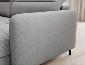 Divano angolare grigio chiaro allungabile/con contenitore (con penisola a sinistra/a U) e rivestimento in velluto Berrto – ELTAP