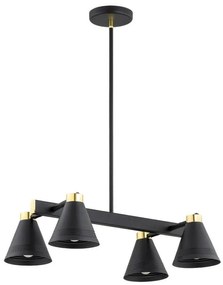 Argon 1774 - Lampadario su palo AVALONE 4xE27/15W/230V nero/oro