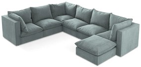 Divano angolare blu (con penisola a sinistra/a U) Manao – Makamii