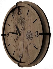 Li-Go 23682/DUB5 - Orologio in legno 1xAA Ø 32 cm rovere/soffione